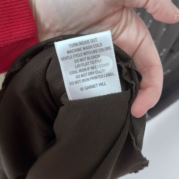 Garnet Hill Poet Knit‎ Midi Dress Medium Brown Olive Soft Knit Stretch Bohemian - Picture 9 of 16